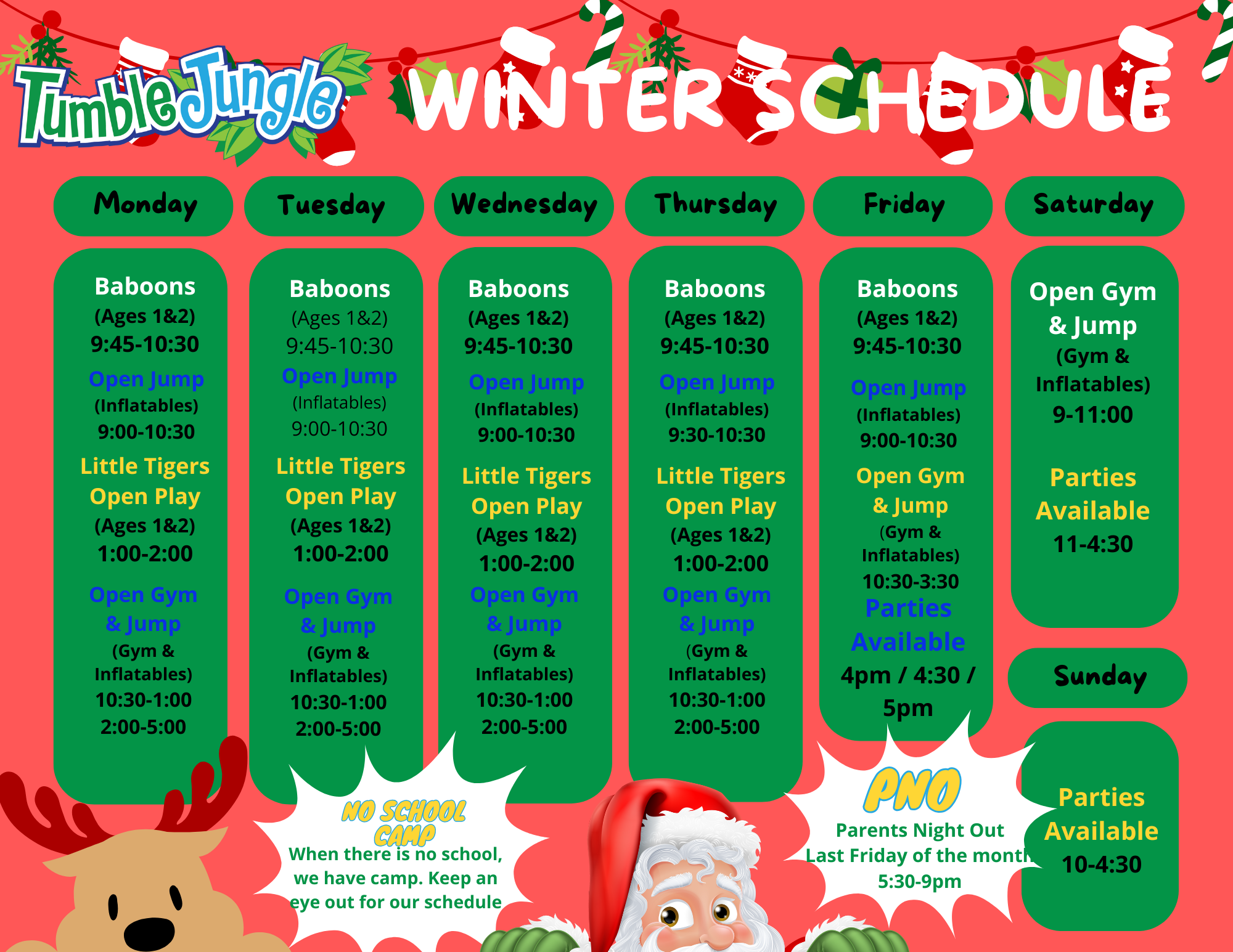 Tj Winter Schedule