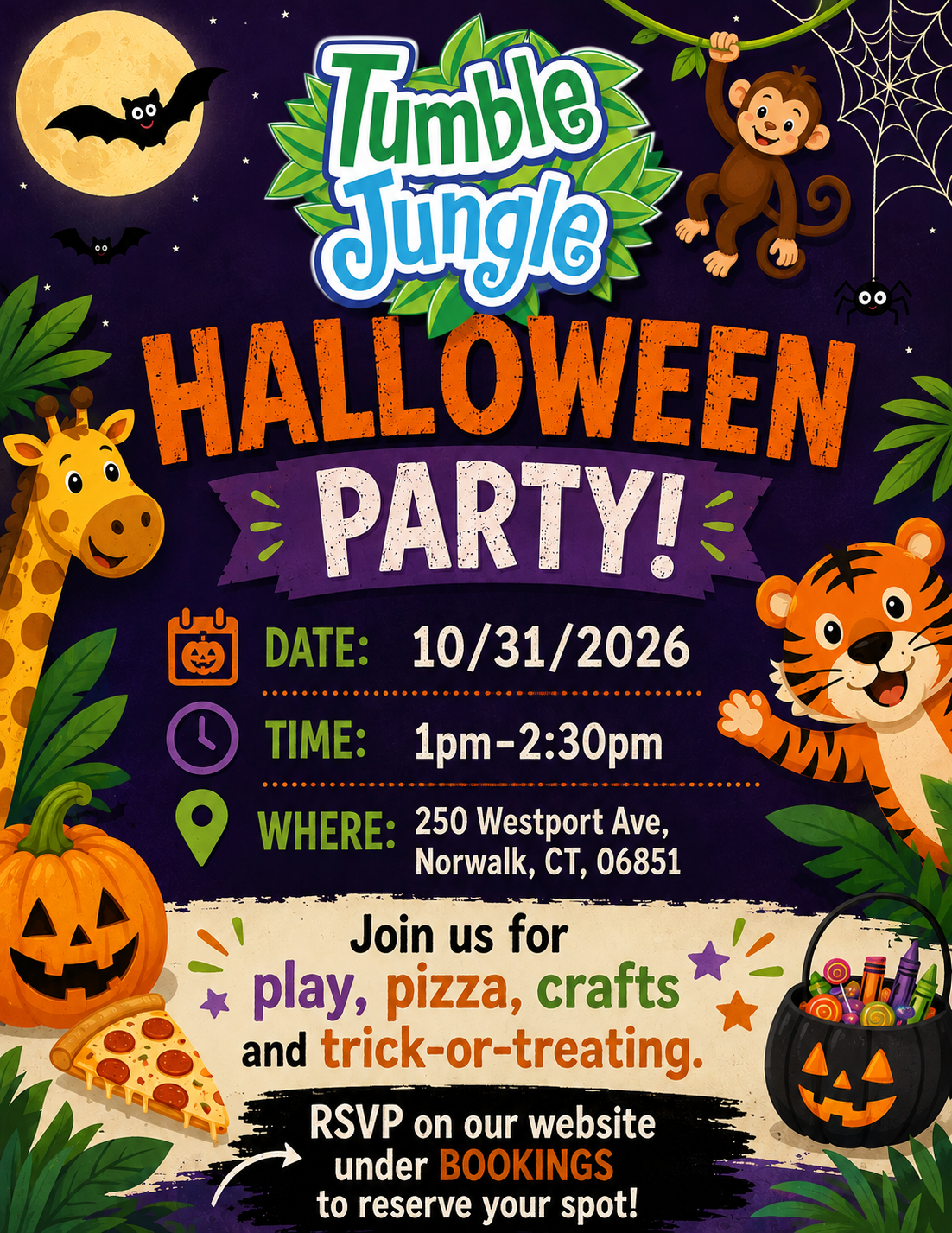 Tumble Jungle Halloween Party Poster (1)